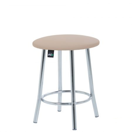 Табурет Таллі хром Шкiрозамiнник бежевий