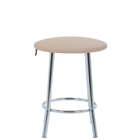 Табурет Таллі хром Шкiрозамiнник бежевий