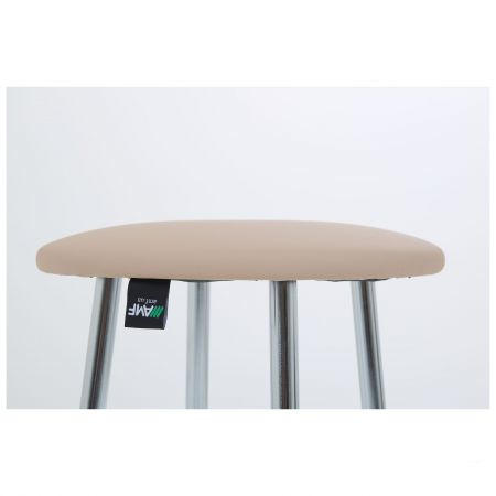 Табурет Таллі хром Шкiрозамiнник бежевий