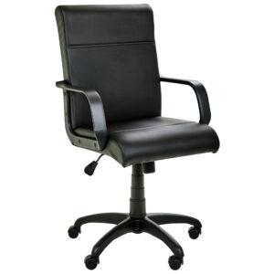 Крісло Фаворит Пластик на механізмі гойдання Шкiрозамiнник чорний, Миколаїв, "Світ Меблів", mebland.com.ua