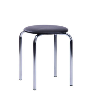 Табурет Софі хром Шкірозамінник чорний, Миколаїв, "Світ Меблів", mebland.com.ua