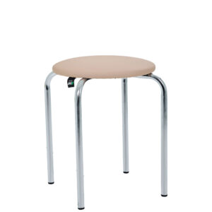 Табурет Софі хром Шкірозамінник бежевий, Миколаїв, "Світ Меблів", mebland.com.ua