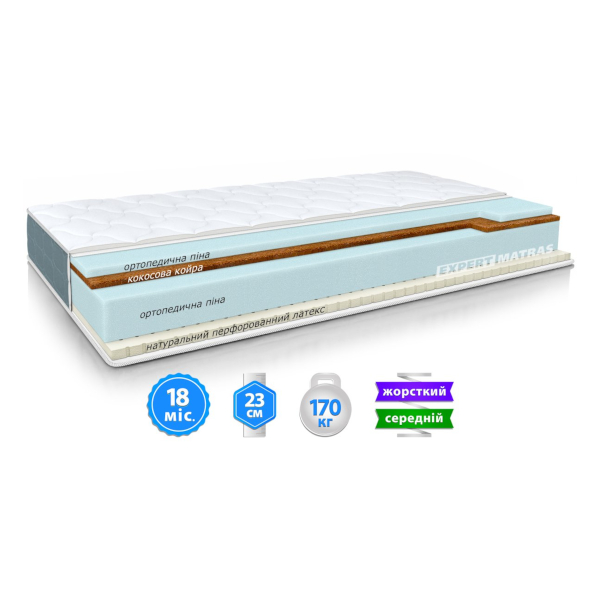 Матрац PULSON ELIT LATEX COCOS / ПУЛЬСОН ЕЛІТ ЛАТЕКС КОКОС "Світ Меблів", mebland.com.ua
