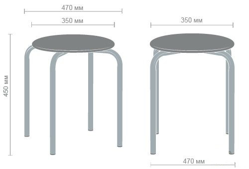 Табурет Софі хром Шкірозамінник сiрий, Миколаїв, "Світ Меблів", mebland.com.ua