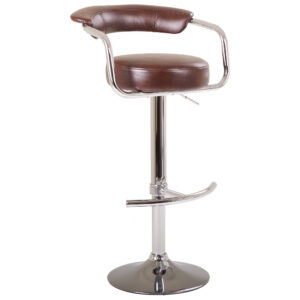 Стілець Маркіз Хокер хром Мадрас дк браун, підставка Т- образна, Миколаїв, "Світ Меблів", mebland.com.ua